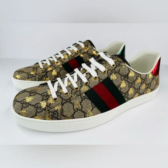 Gucci Ace Supreme Canvas Bees Sylvie Men GG Sneakers UK 12.5 - US 13 - EU 46.5 - Picture 3 of 13